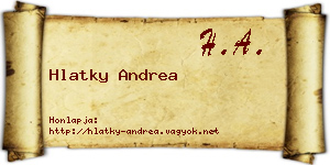 Hlatky Andrea névjegykártya