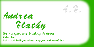 andrea hlatky business card